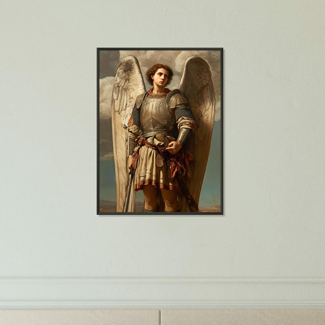 Saint Michael the Archangel Armored Angel Oil Painting Poster