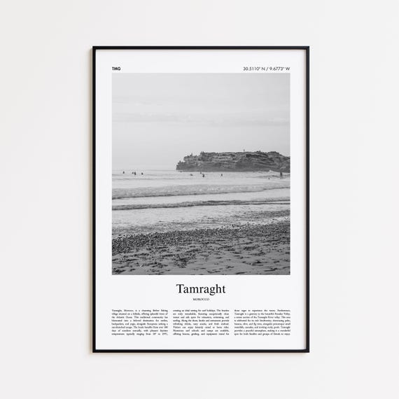 Tamraght Black And White Print Photo Poster Travel Gift Morocco Wall Art Minimal Home Decor