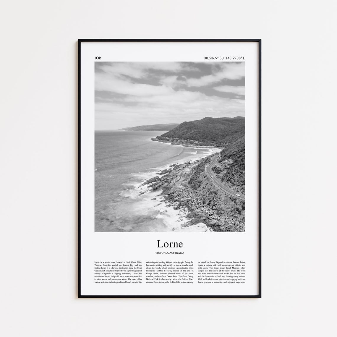 Lorne Great Ocean Road Coastal Cliffs Photo Poster Victoria Australia