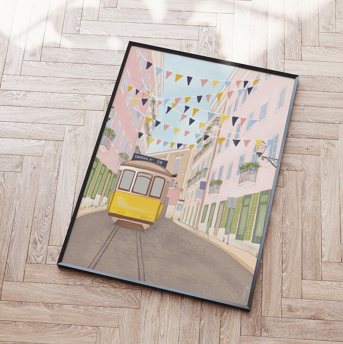 Lisbon Tram Travel Poster, Portugal City Art Print - Image 3