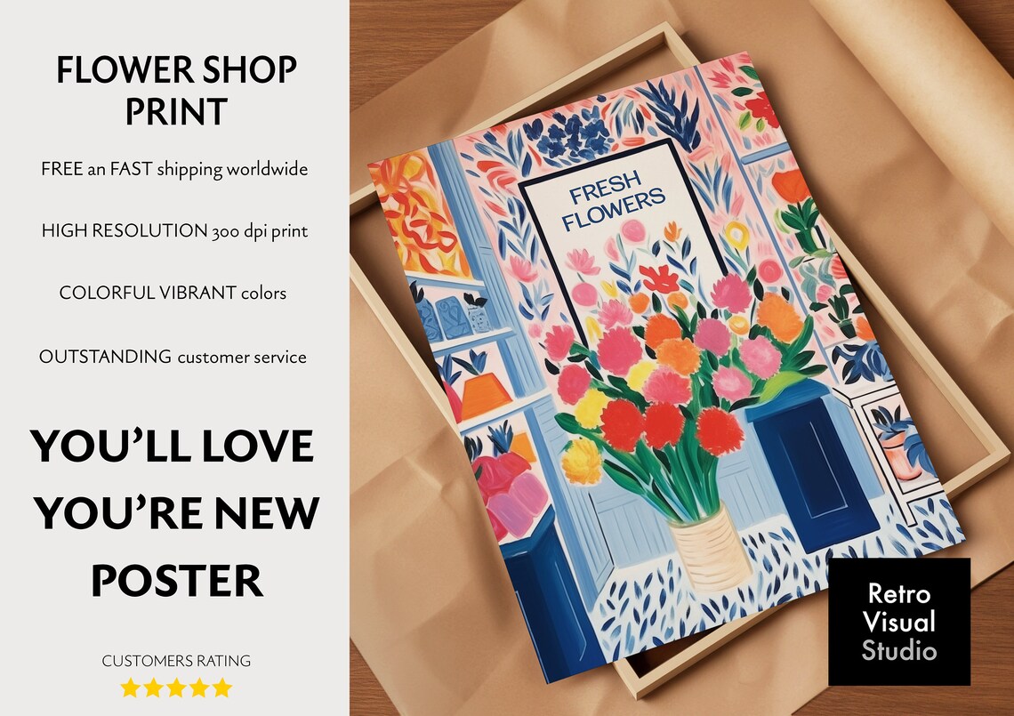 Flower Shop Print, Matisse Botanical Decor - Image 3