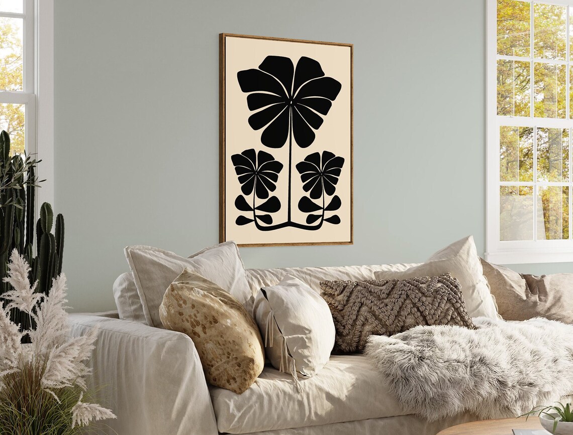 Abstract Botanical Poster, Vintage Minimalist Floral - Image 3