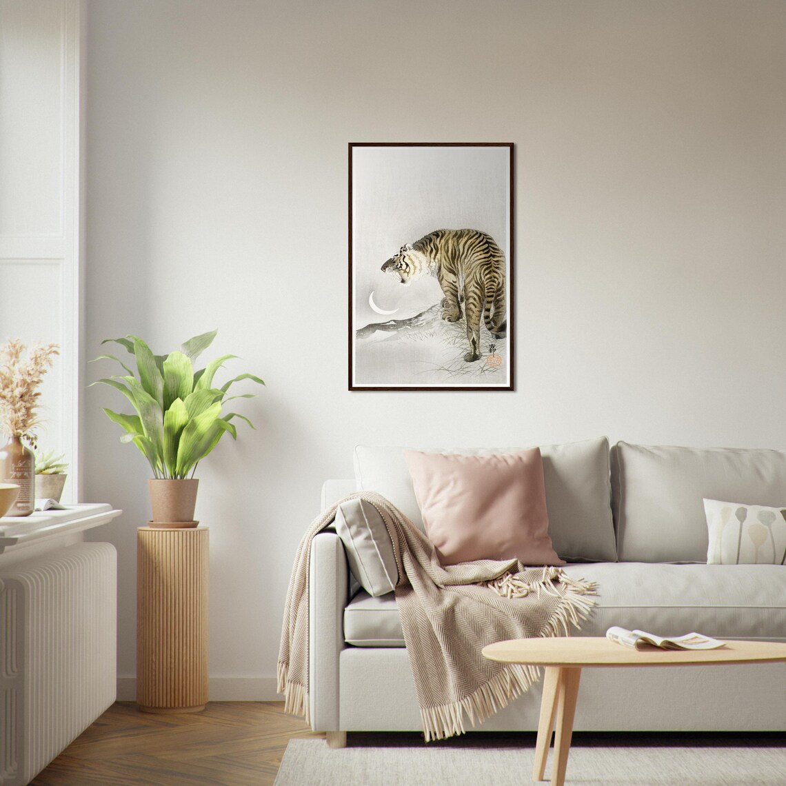 Japanese Tiger Ukiyo E Moonlight Art Print - Image 4