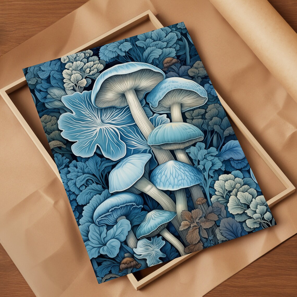 William Morris Inspired Mushroom Botanical Poster - Image 2