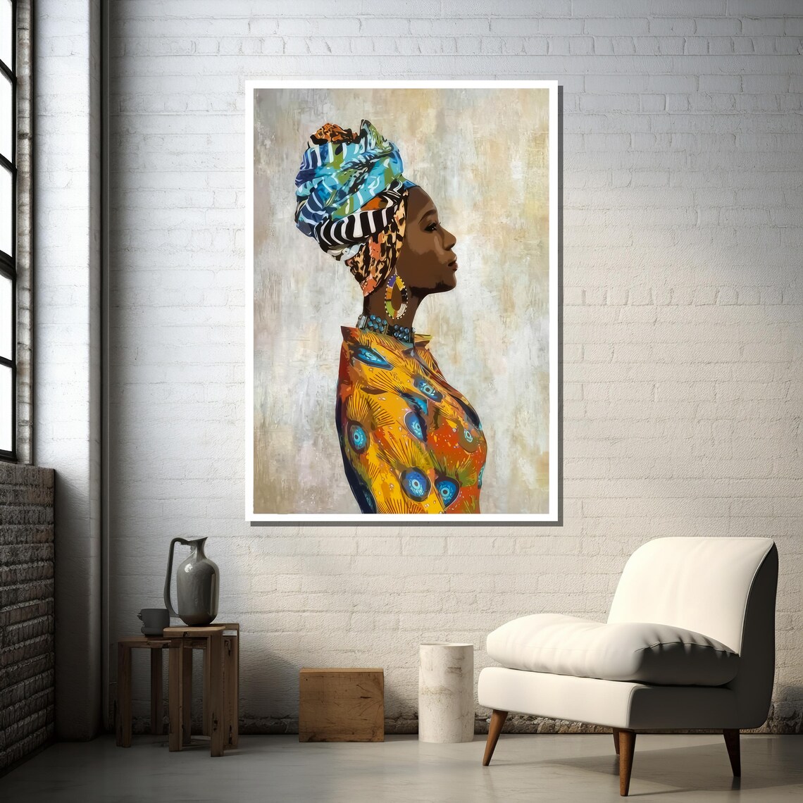 Regal African Woman, Modern Cultural Portrait - Image 3