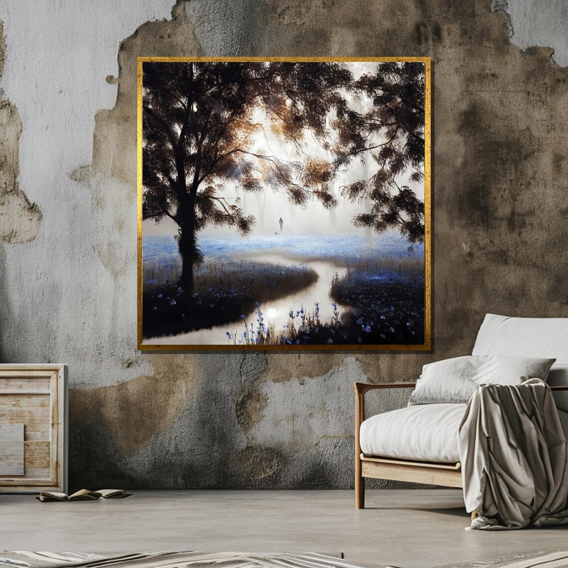 Misty Pathway With Lone Figure, Nature Art - Image 5
