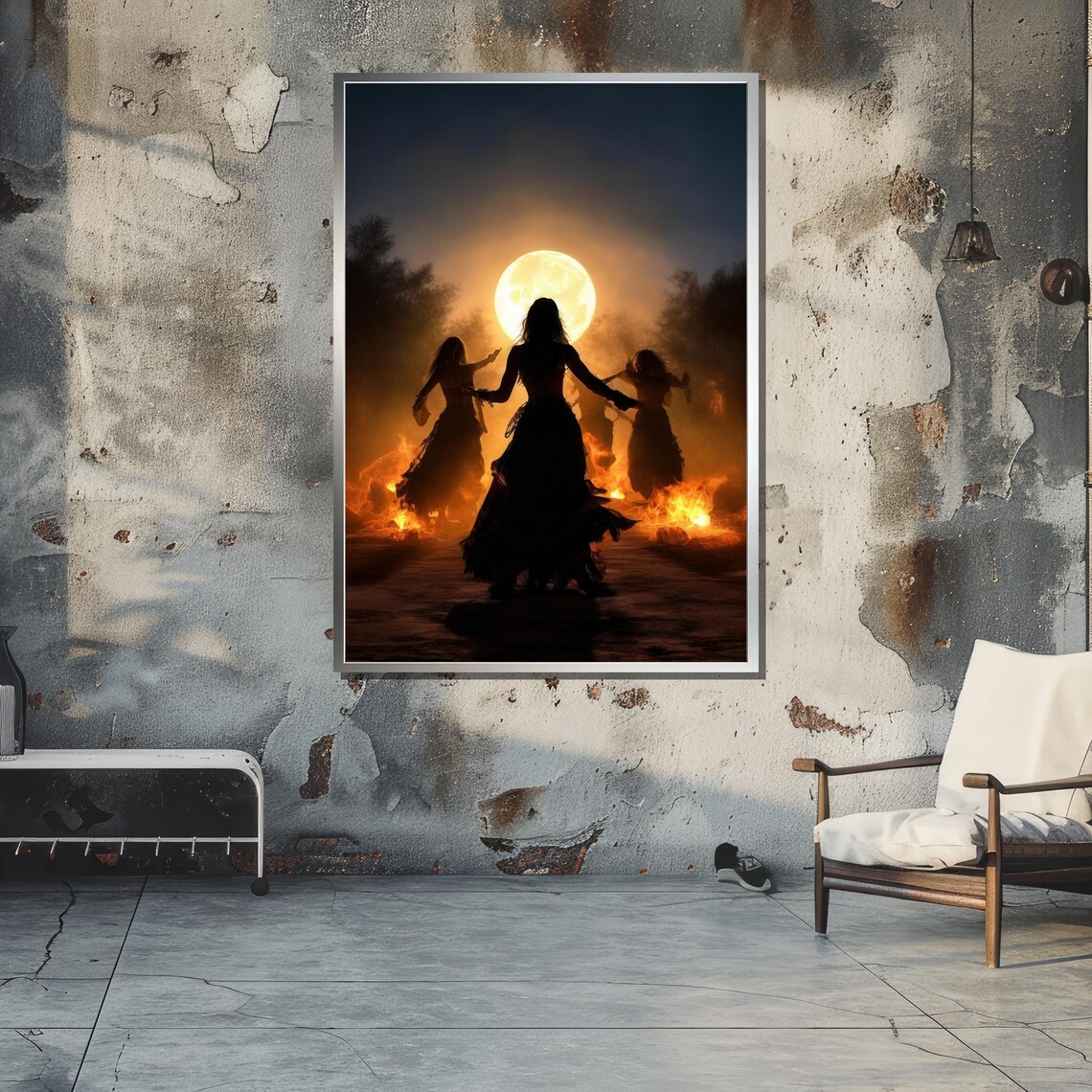 Moonlit Ritual Dance, Mystical Surreal Art Print - Image 2