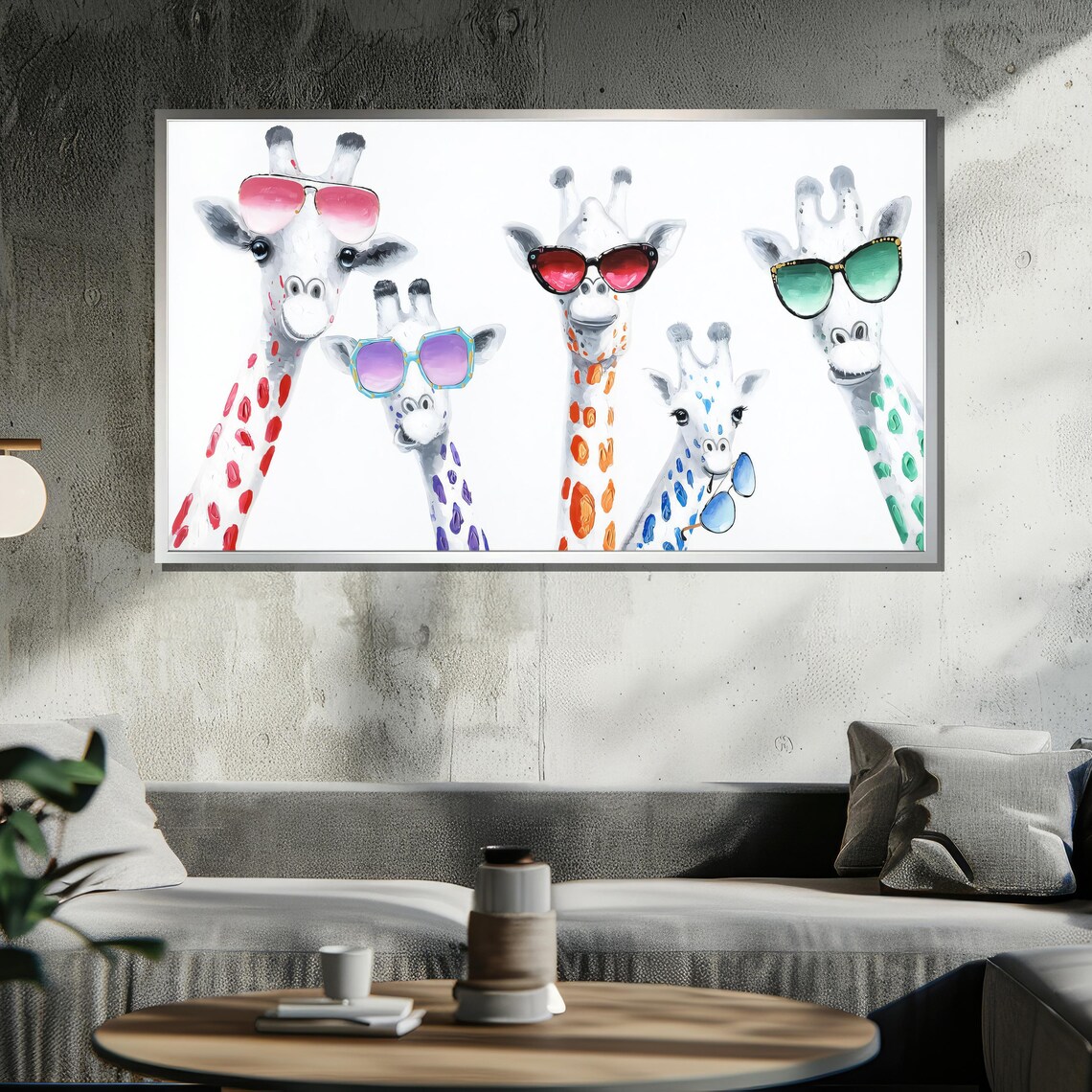 Colorful Giraffes - Traditional Travel Poster - Image 3