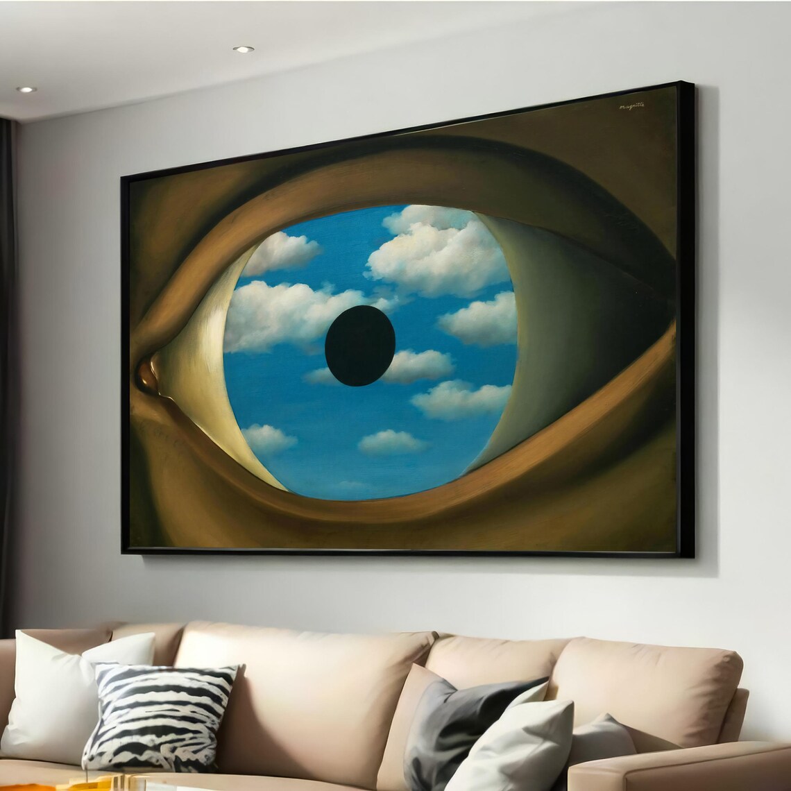 Ren Magritte The False Mirror, Surrealist Eye Decor