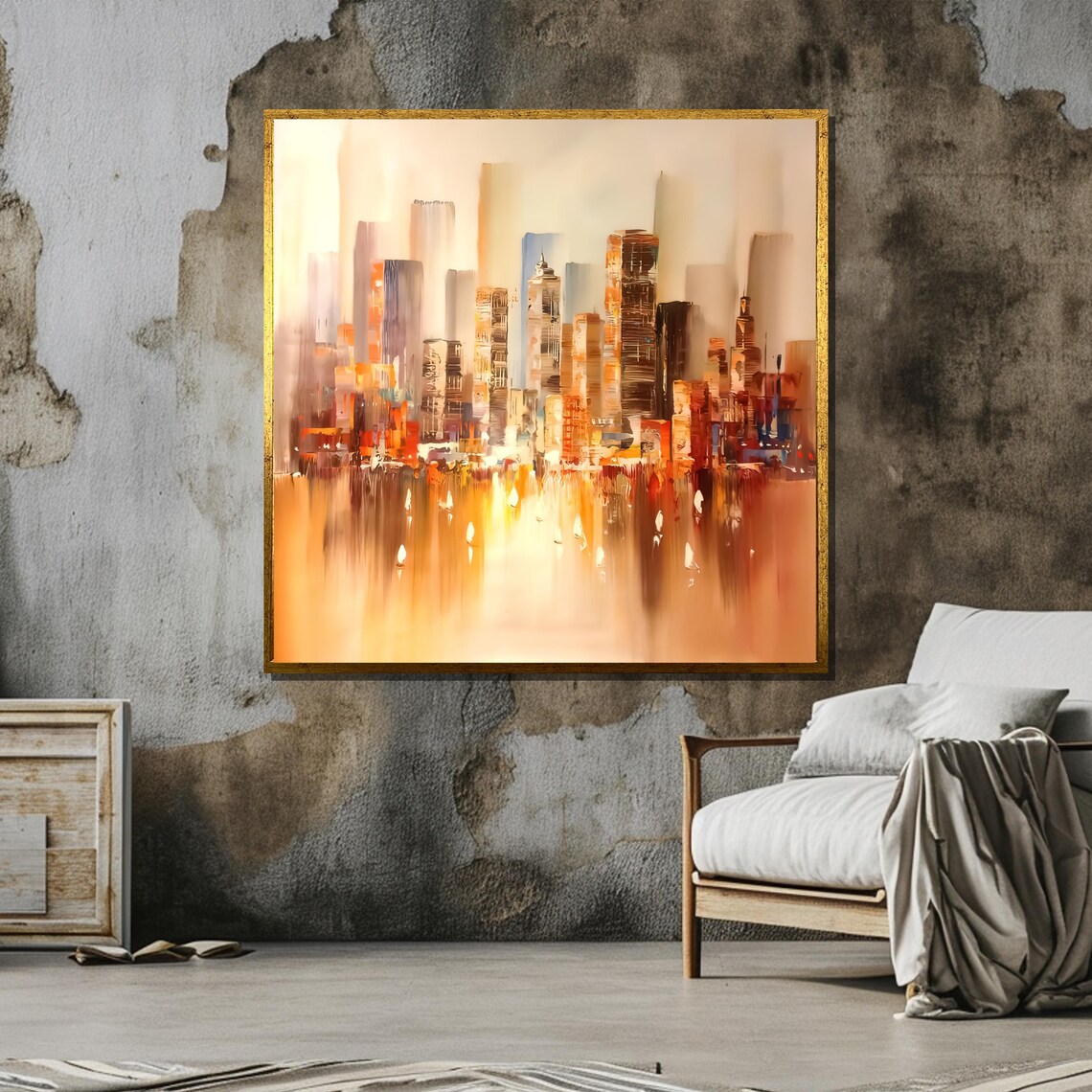 Abstract Cityscape, Contemporary Skyline Wall Art - Image 5