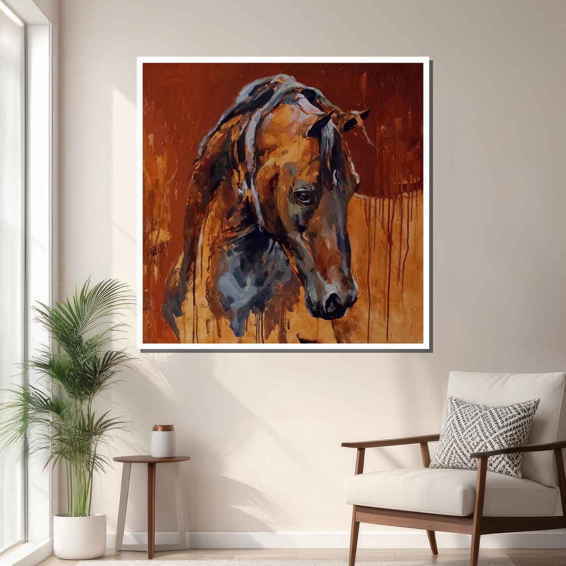 Abstract Horse Art Print, Rustic Farmhouse Decor - Image 3