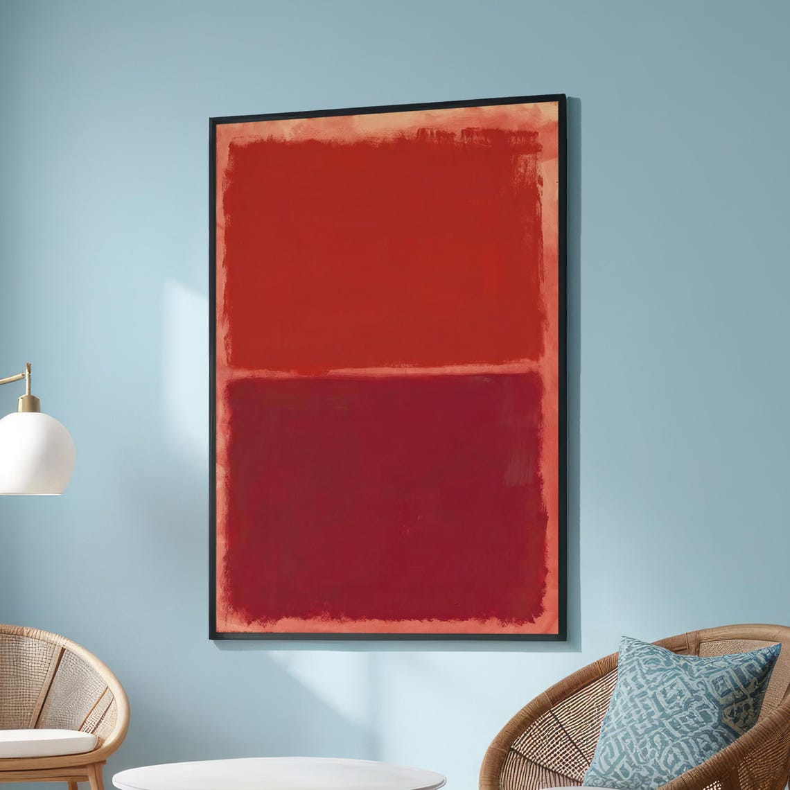 Mark Rothko Inspired Red and Crimson Color Field Abstract Poster