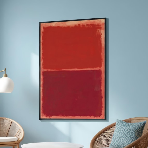 Mark Rothko Inspired Red and Crimson Color Field Abstract Poster