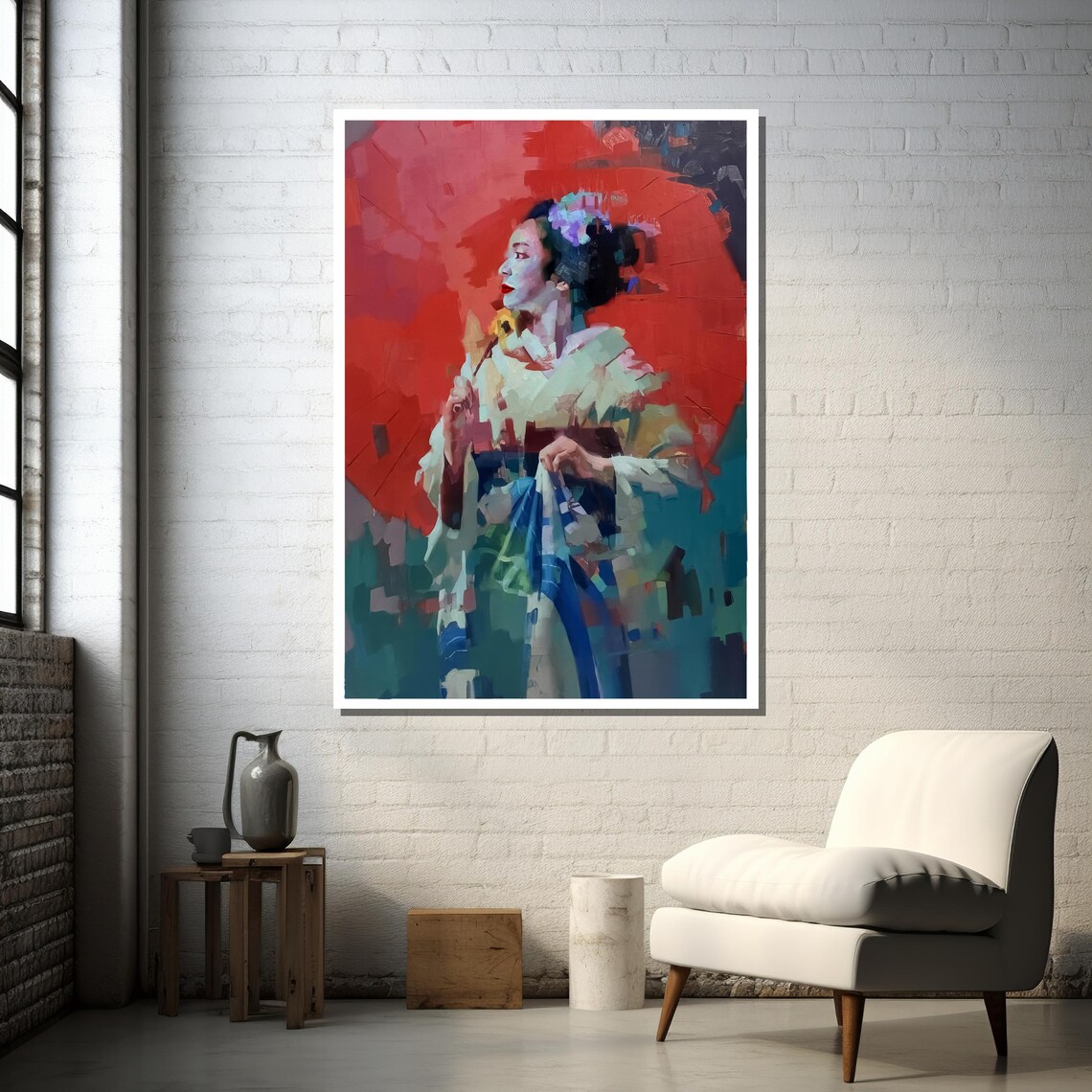 Impressionist Maiko Geisha Painting, Japanese Art - Image 3