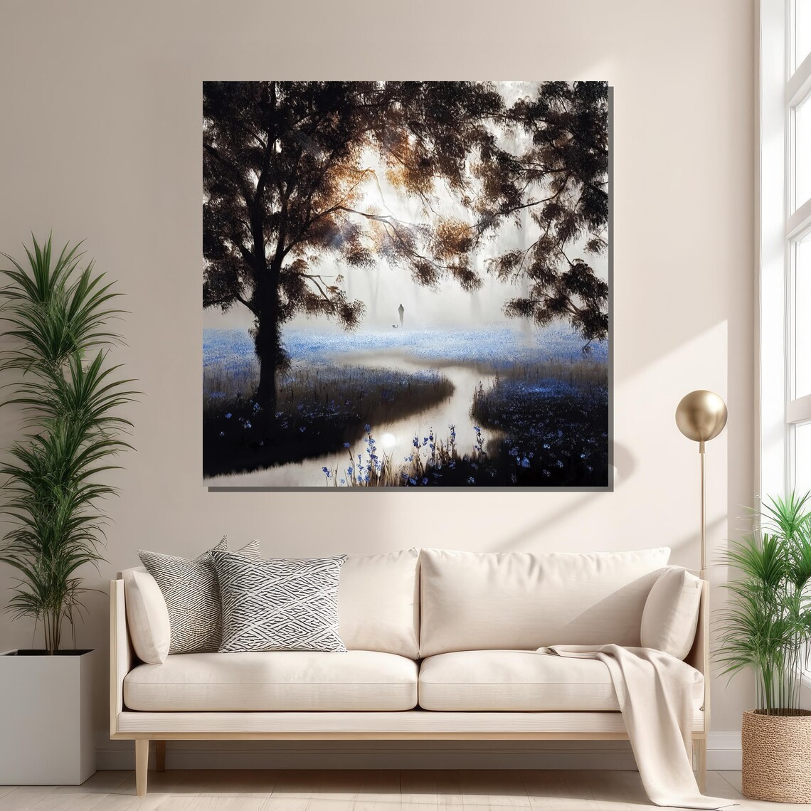 Misty Pathway With Lone Figure, Nature Art - Image 2