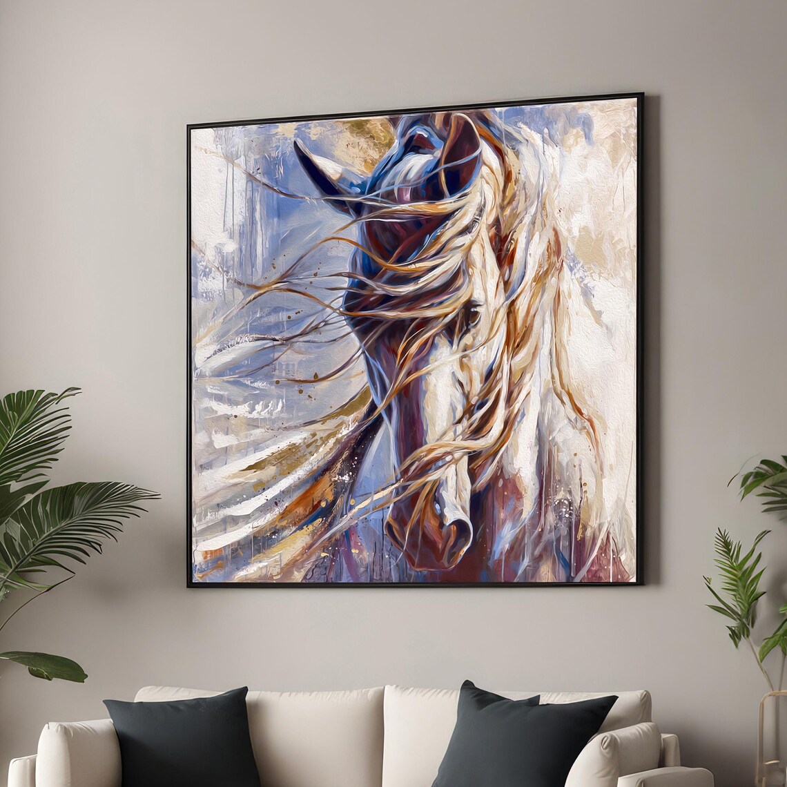 Abstract Horse Art Print, Modern Animal Decor
