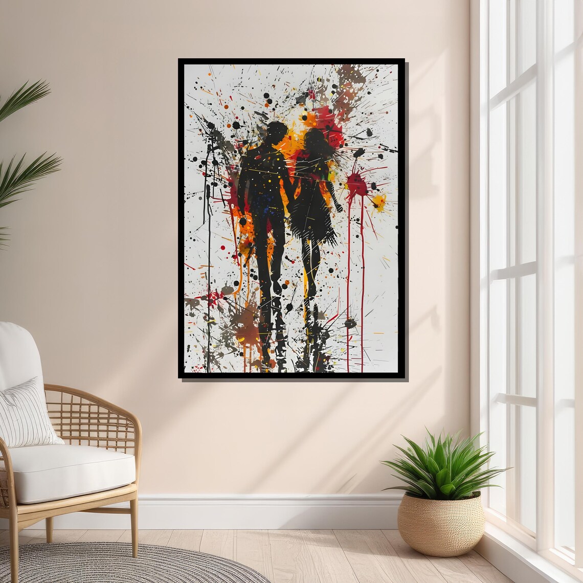 Silhouette Couple Abstract Art, Modern Love - Image 4