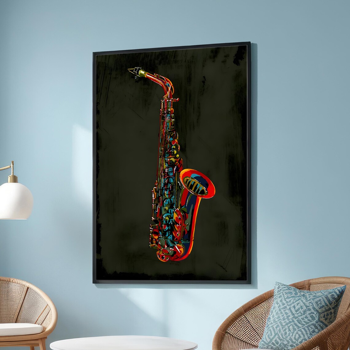 Colorful Saxophone Bold Abstract Music Art Print