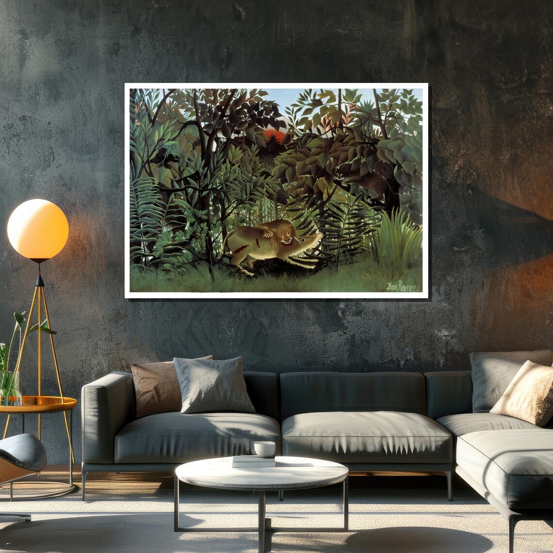 Henri Rousseau The Hungry Lion, Jungle Scene Art Print - Image 6