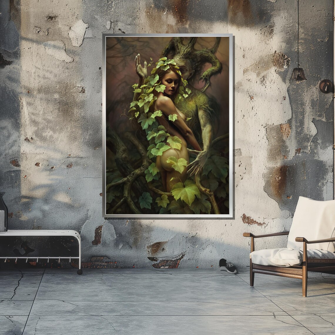 Surreal Nude Woman With Forest Spirit Fantasy Art - Image 5