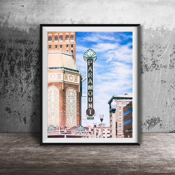 Paramount Theatre Chicagoland Unframed Ready To Frame Art Modern Art Photography Print Aurora Illinois Theater Sign