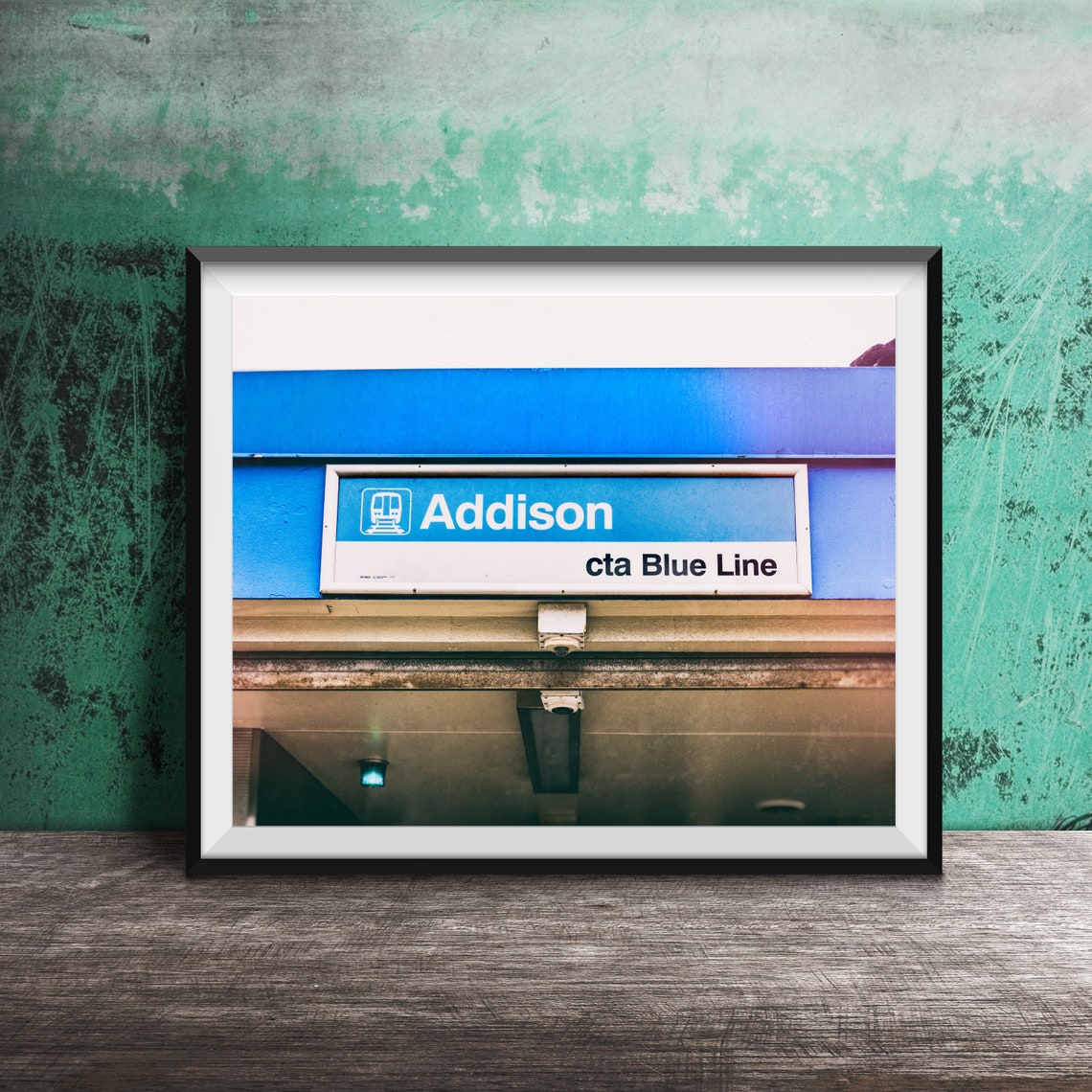 Chicago Addison CTA Blue Line Station Sign Photography Poster