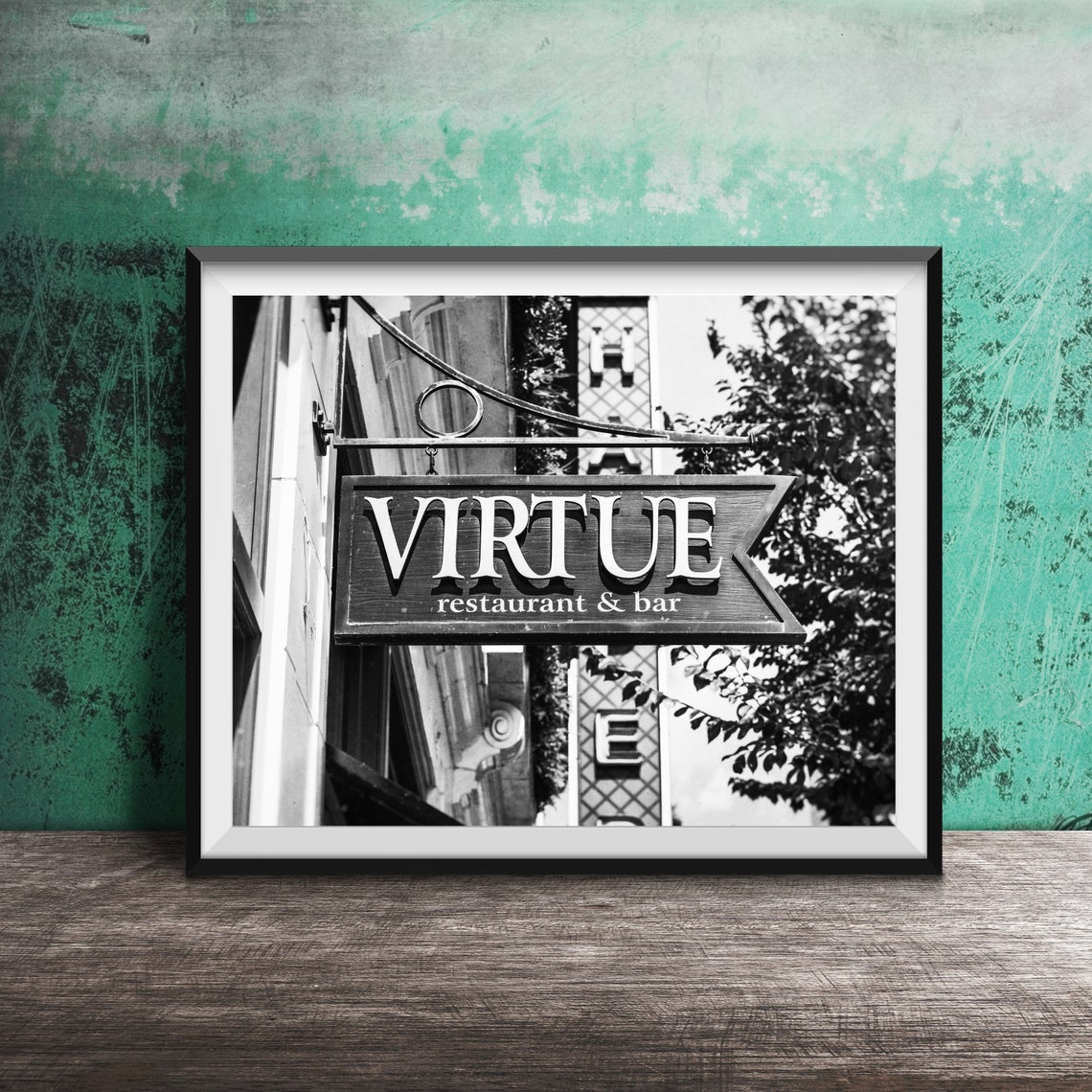 Virtue Restaurant and Bar Hanging Blade Sign Chicago Dining Poster - Image 2
