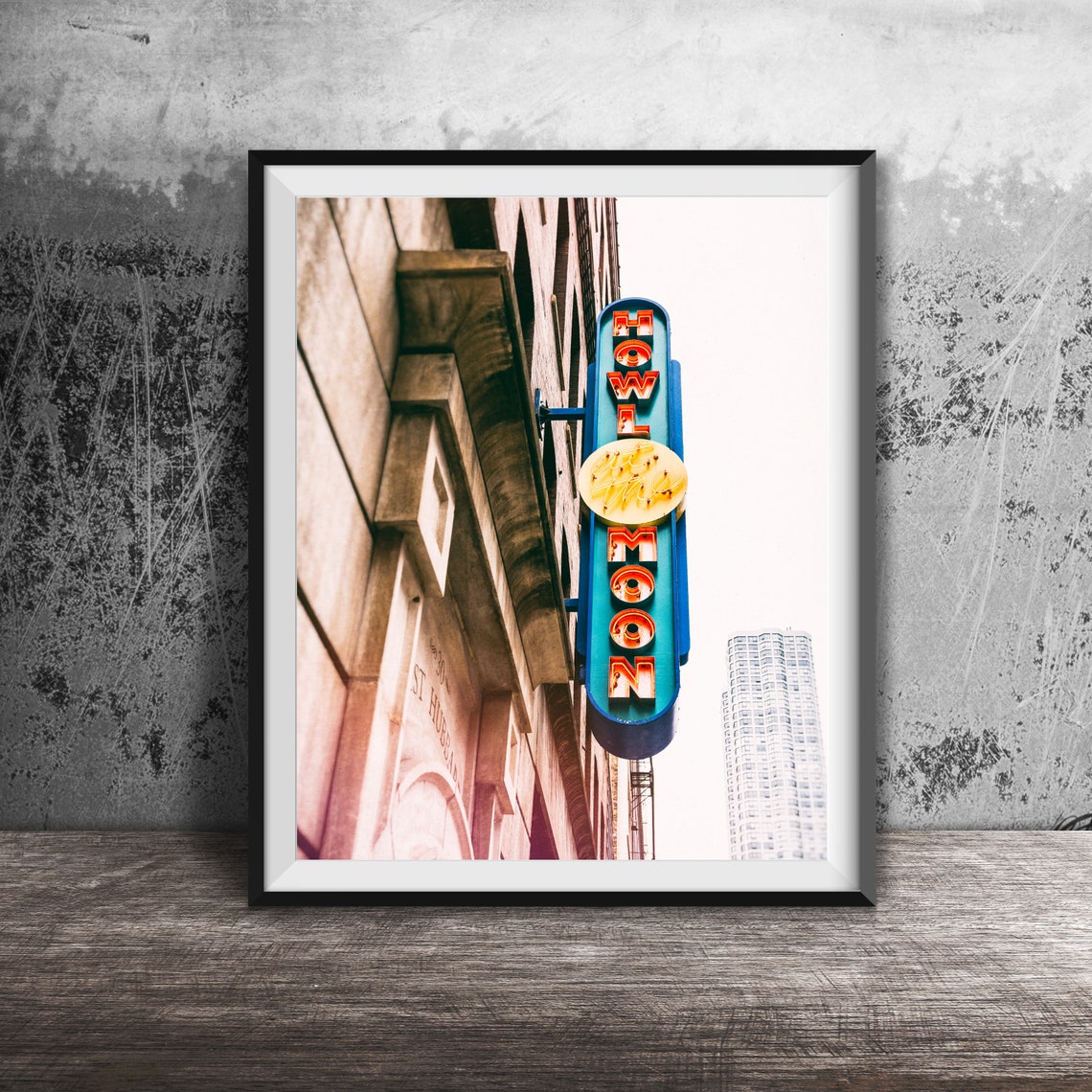 Howl At The Moon Chicago Vertical Neon Blade Sign Piano Bar Art Poster