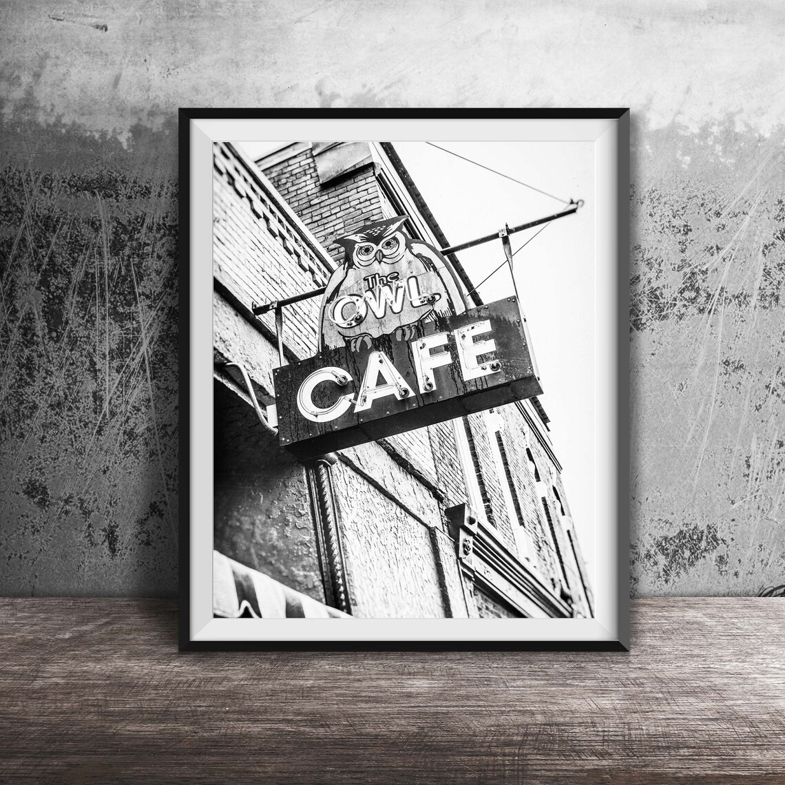 Owl Cafe Owl Sign Owl Wall Art Neon Sign Unframed Photography Print Cafe Sign Modern Photography Platteville Wisconsin - Image 2