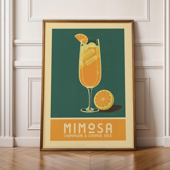 Mimosa Cocktail Retro Brunch Bar Art Print