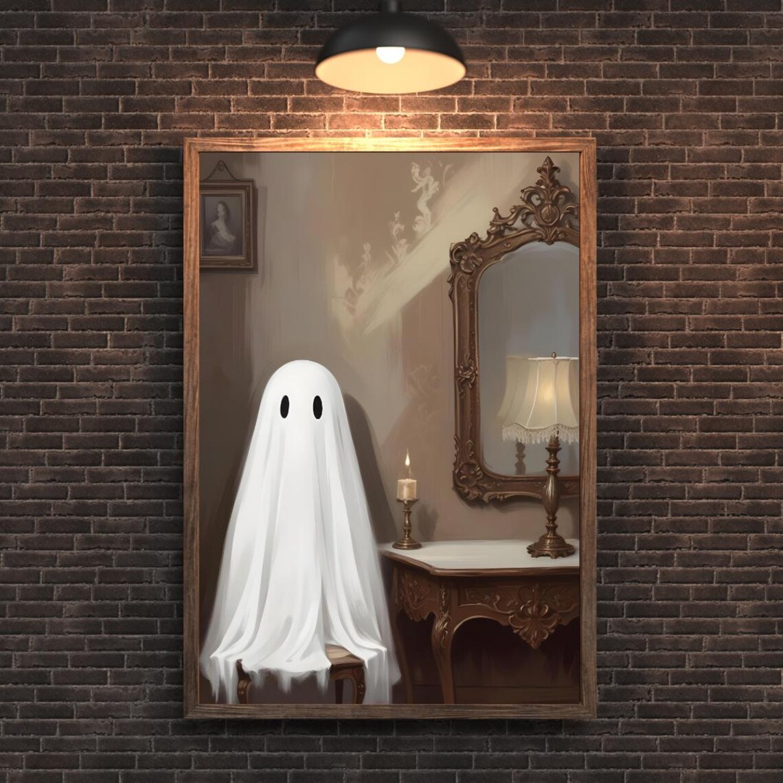 Vintage Ghost By The Dresser, Spooky Halloween Decor - Image 2