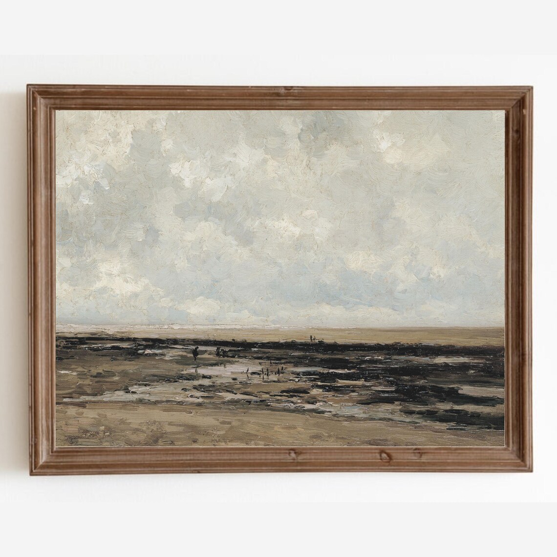 Vintage Seascape Oil Painting, Coastal Art Print