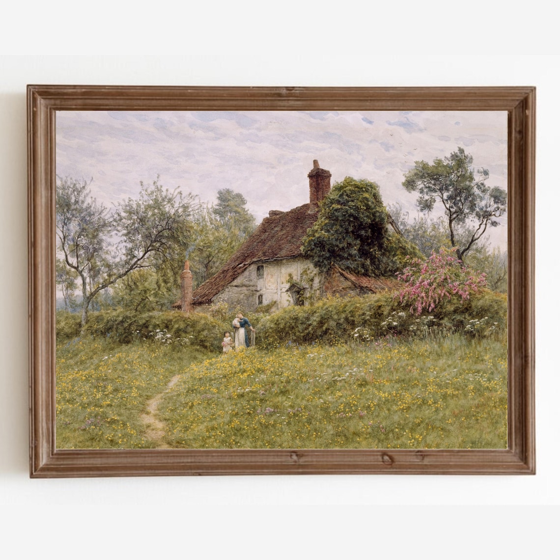 Vintage Cottage Country Landscape Farmhouse Art Print