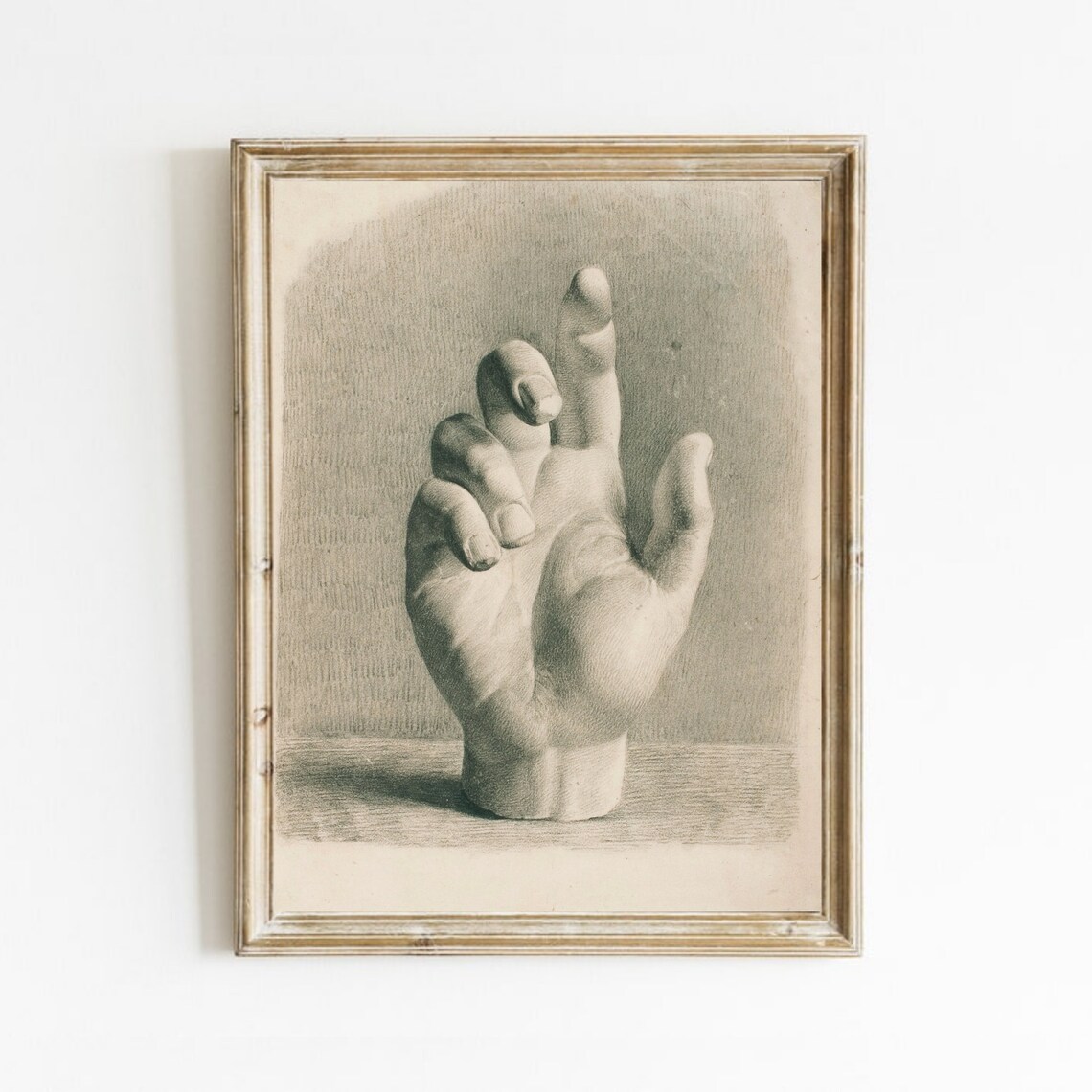 Vintage Hand Sketch Drawing Hand Study Art Print