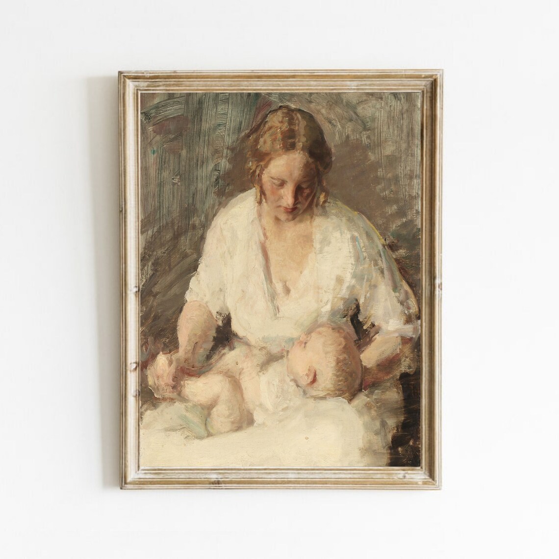 Mother and Baby Vintage Motherhood Nursery Art Print