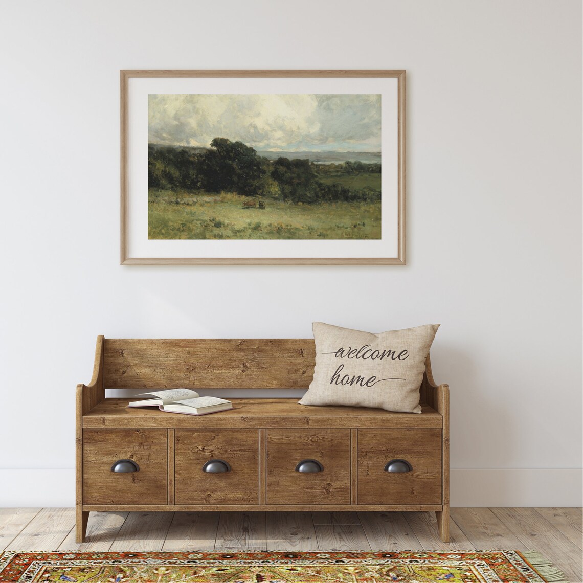 Country Pasture Cows Vintage Farmhouse Art Print - Image 2