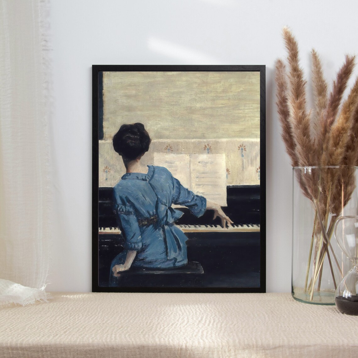 Vintage Pianist Portrait Art Print, Music Room Decor - Image 2