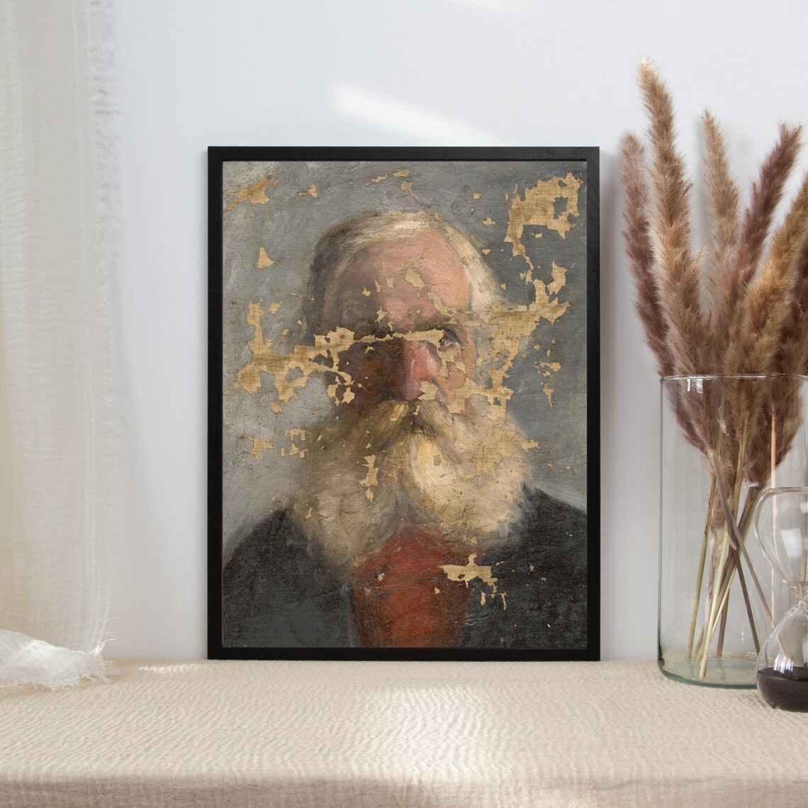 Vintage Gentleman Portrait Oil Painting Art Print - Image 2