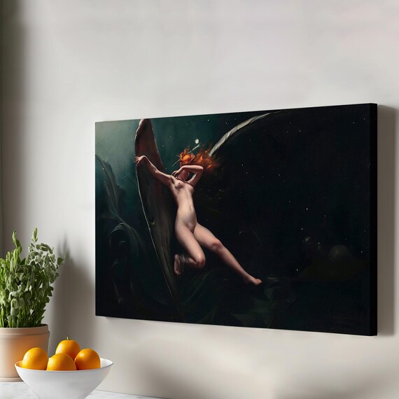 A Fairy Under The Starry Sky Canvas Print Classic Art Housewarming Gifts Framed Wall N Modern Decor