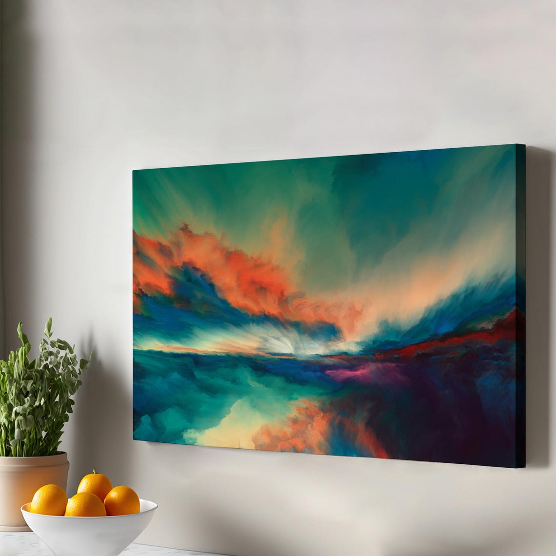 Sunset Decorative Canvas Wall Art Housewarming Gifts Abstract Framed Print