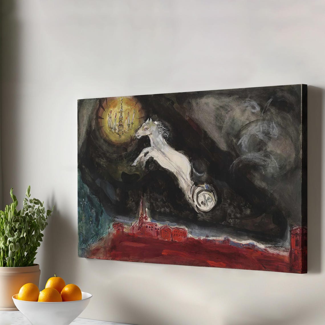 Marc Chagall Aleko Ballet White Horse Flying Night Scene Art Print
