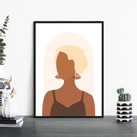 Modern Woman Portrait No 2 Golden Arch Minimalist Art Poster