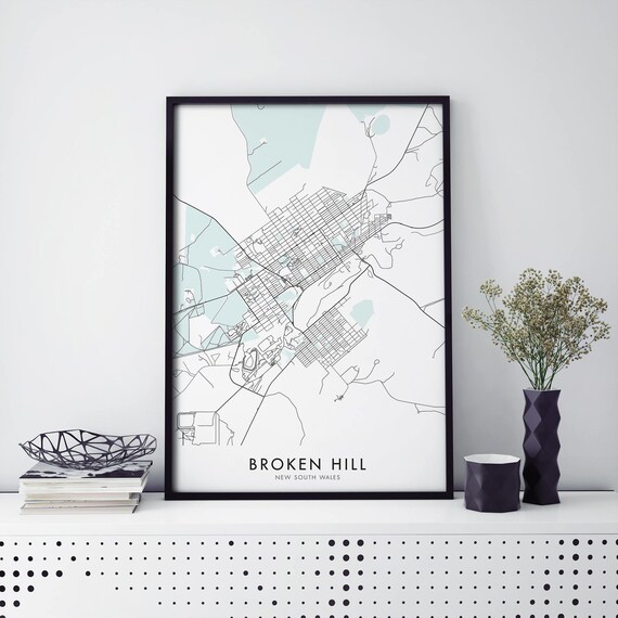 Broken Hill New South Wales City Street Map Minimalist Decor Poster