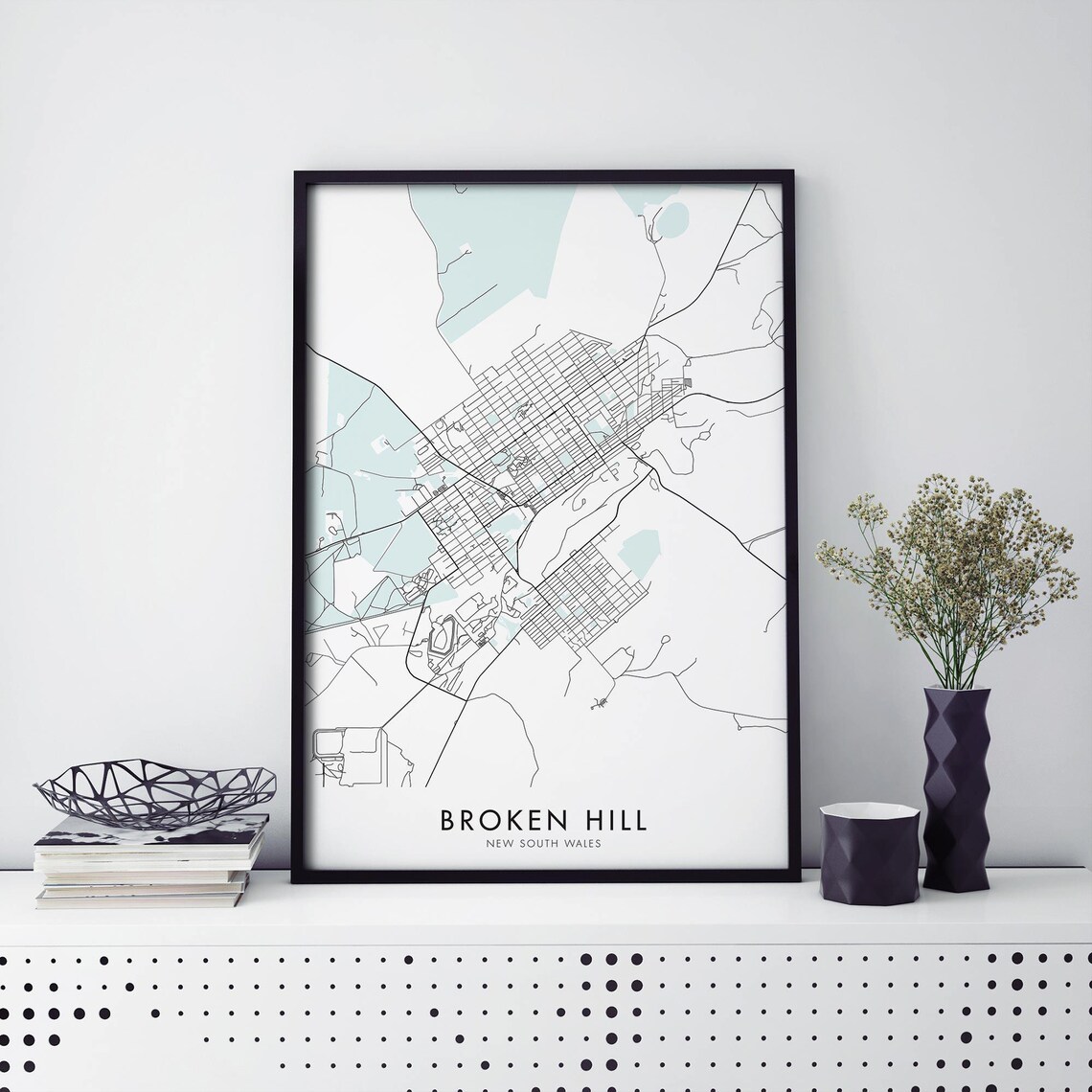 Broken Hill New South Wales City Street Map Minimalist Decor Poster
