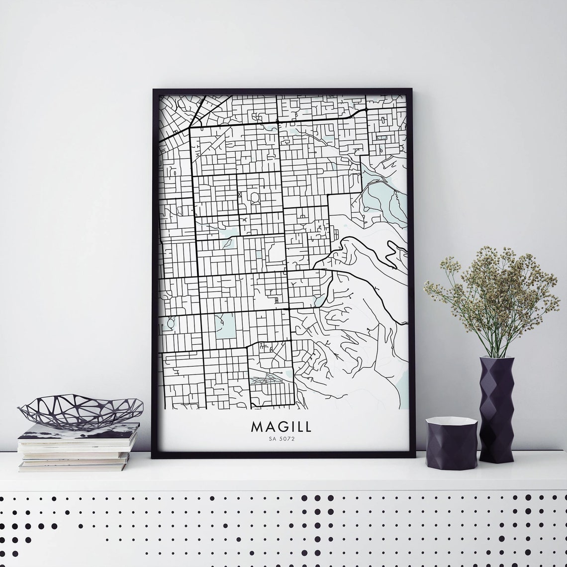 Magill Adelaide South Australia Minimalist City Map Line Art Poster