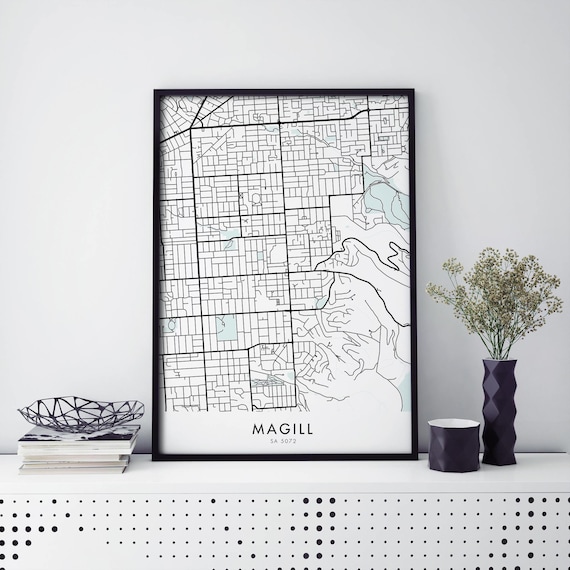 Magill Adelaide South Australia Minimalist City Map Line Art Poster