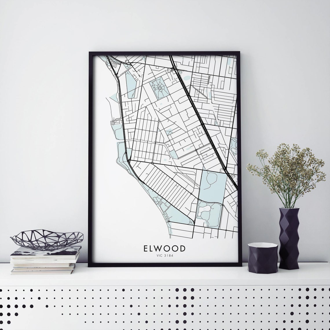 Elwood Melbourne City Map Art Print