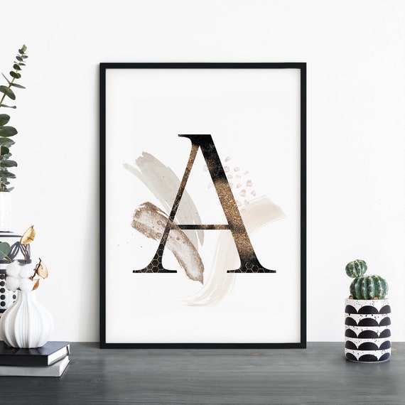 Letter A Alphabet Abstract Print Wall Art 4x6 5x7 A4 A3 A2 A1