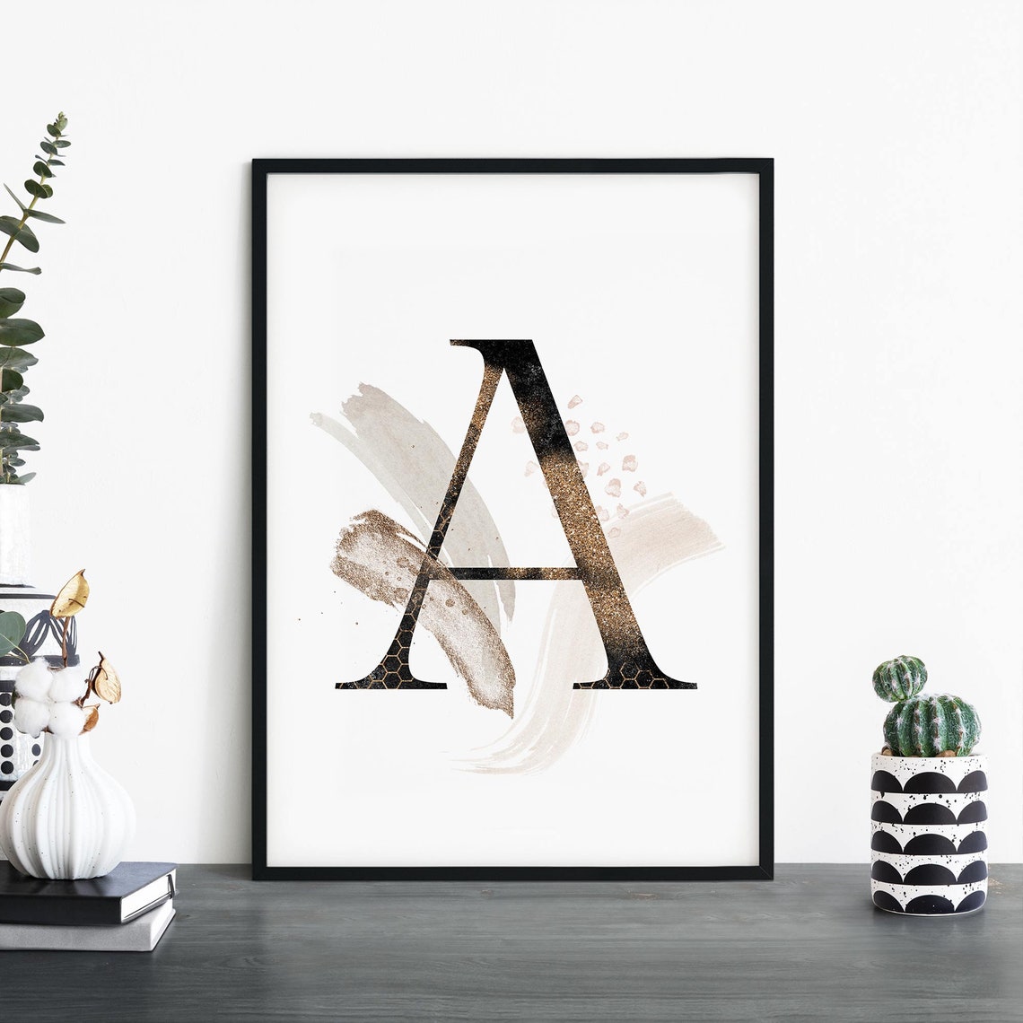 Letter A Alphabet Abstract Print Wall Art 4x6 5x7 A4 A3 A2 A1