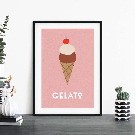 Gelato Italian Retro Illustrative Art Print